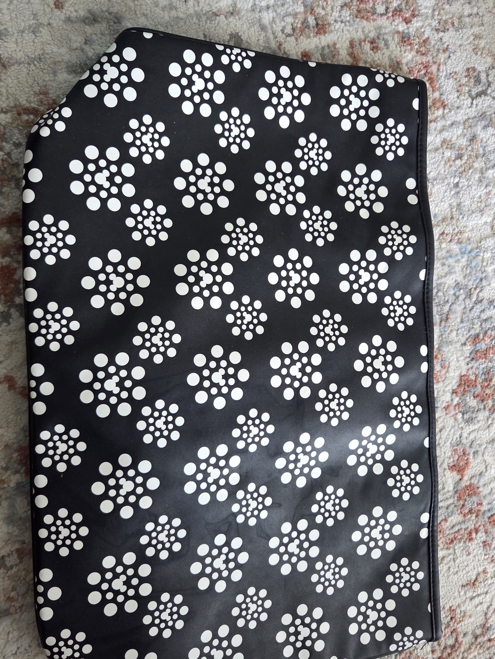 Disney Black and White Polka Floral Faux Leather Tote